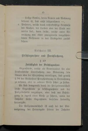 Abschnitt III. Beschlagnahme und Durchsuchung.