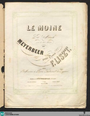 Le moine : suivi de deux mélodies par Meyerbeer