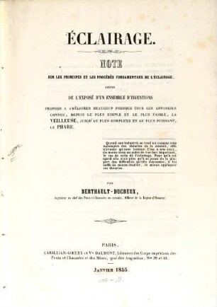 Eclairage : Note sus les principes et les procédés fondamentaux de l'éclairage