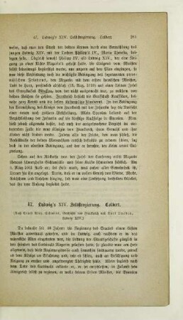 47. Ludwig's XIV. Selbstregierung. Colbert