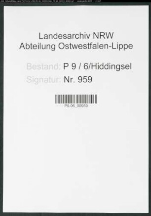 Sterberegister Standesamt Hiddingsel