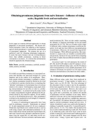 Obtaining prominence judgments from naïve listeners – Influence of rating scales, linguistic levels and normalisation