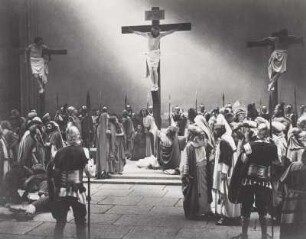 Passionsspiel Oberammergau 27.09.1934 zum 300-jährigen Jubiläum der Festspiele. Kreuzigungsszene