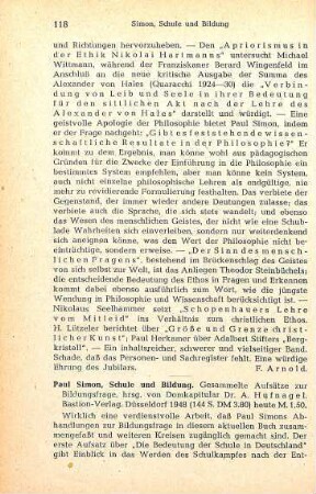118-120 [Rezension] Simon, Paul, Schule und Bildung