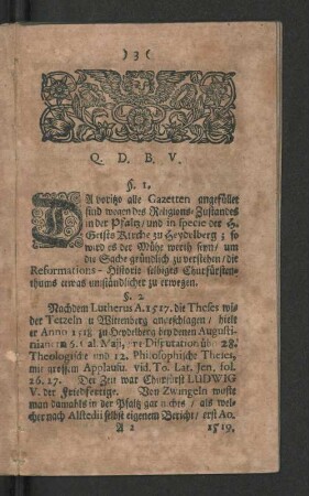[Kirchen-Historie/ Von Anfang Der gesegneten Reformation Lutheri, Biß Auff gegenwärtige Zeit.]