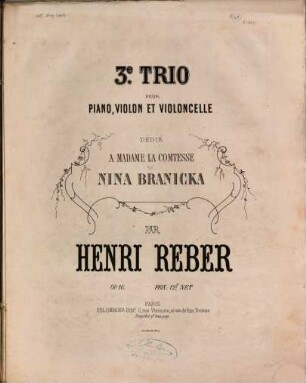 3e trio pour piano, violon et violoncelle : op. 16