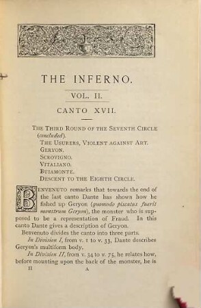 Readings on the (Divina Commedia) of Dante chiefly based on the Commentary of Benvenuto da Imola, I,2