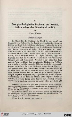 Das psychologische Problem der Komik, insbesondere der Situationskomik
