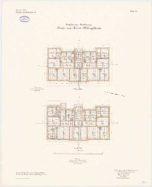 Proviantamt, Köln Amts- und Dienst-Wohngebäude: Grundriss EG, 1. OG 1:100