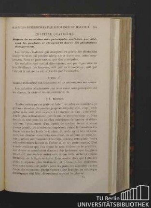 Titre Ier. Maladies déterminées par l'ignorance ou la malveillance des hommes.