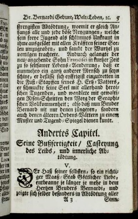 Andertes Capitel. Seine Bußfertigkeit/ Casteyung des Leibs, und innerliche Abtödtung.