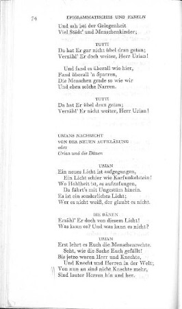 Urians Nachricht von der neuen Aufklärung oder Urian und die Dänen