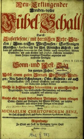 [1]: ... über alle Sonn- und Fest-Täg des gantzen Jahrs