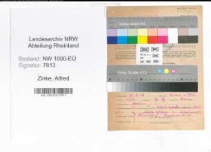 Entnazifizierung Alfred Zinke, geb. 20.03.1908 (Verkaeufer)