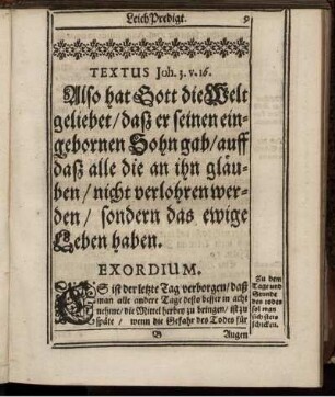Textus Joh. 3. v. 16.