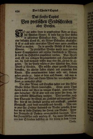 Das fünfte Capitel. Von poetischen Sendschreiben oder Briefen.