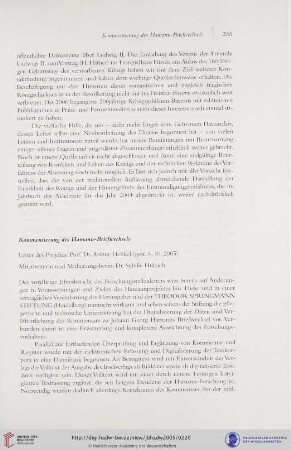 Kommentierung des Hamann-Briefwechsels