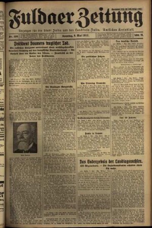 Erste Ausgabe vom Sonntag, den 08. Mai 1932.