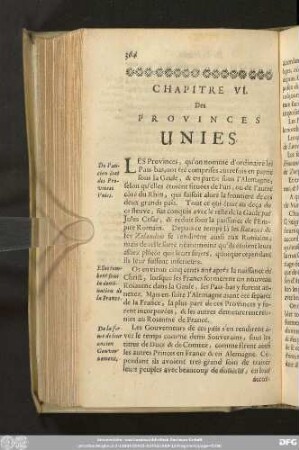 Chapitre VI. Des Provinces Unies.