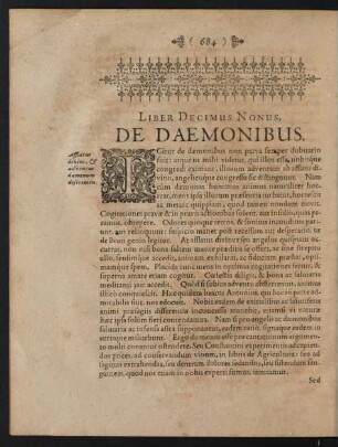 Liber Decimus Nonus, De Daemonibus.