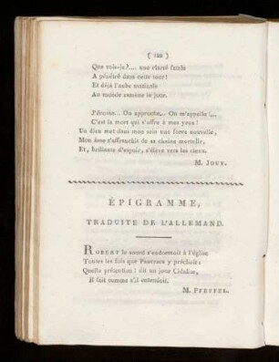 Épigramme, traduite de l´allemand.