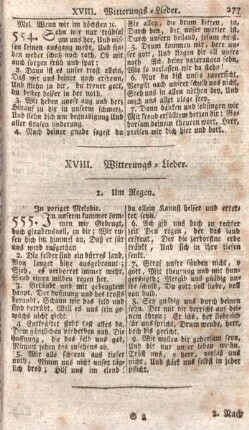 XVIII. Witterungs-Lieder.