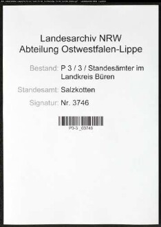 Sterberegister Standesamt Salzkotten