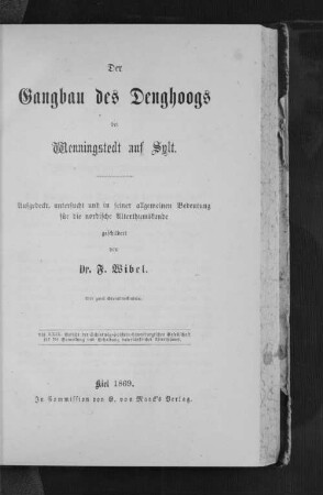 Der Gangbau des Denghoogs bei Wenningstedt auf Sylt.