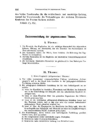 Zusammenstellung der angenommenen Thesen