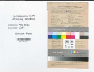Entnazifizierung Peter Speuser , geb. 01.01.1916 (Polizeibeamter)