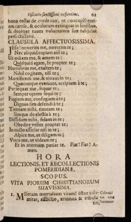 61-72, Diei Primae Lectio spiritualis Pomeridiana