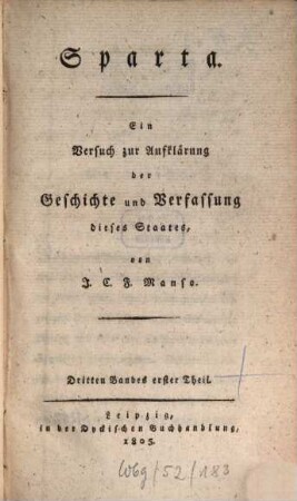 Sparta : ein Versuch zur Aufklärung der Geschichte und Verfassung dieses Staates, 3,1