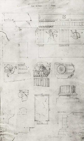 Detail eines Tempels in Paestum