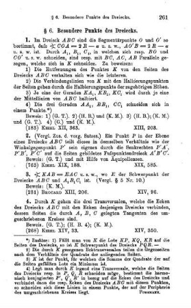 § 6. Besondere Punkte des Dreiecks (31).