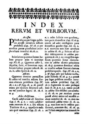 Index Rervm Et Verborvm.