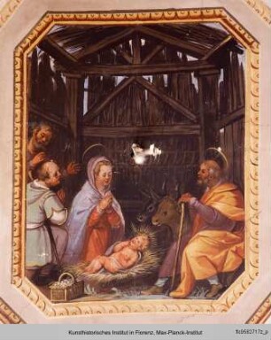 Zyklus mit Szenen aus dem Leben Jesu, den Evangelisten und Engeln : Hirtenanbetung