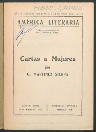 1922000212: Cartas a mujeres