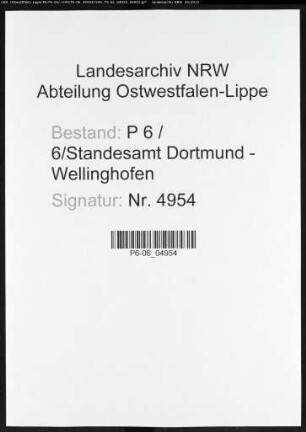 Sterberegister Standesamt Dortmund-Wellinghofen (XXI)