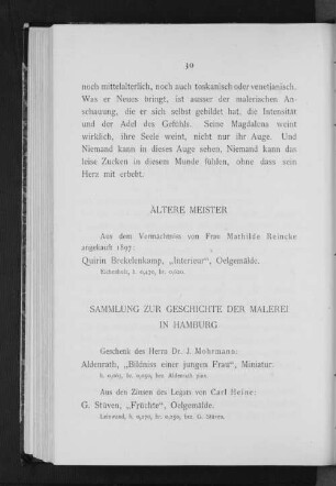 Sammlung zur Geschichte der Malerei in Hamburg
