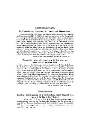 Ausbildungsfragen