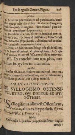 Cap. VII. De Syllogismo Ostensivo, Et Eo, Qvi Dicitur Ex Hypothesi.