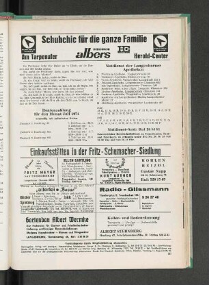 Rentenzahlung für den Monat Juli 1974