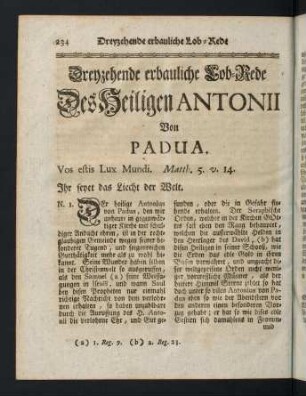 234-268, Dreyzehende erbauliche Lob-Rede des Heiligen Antonii von Padua - Vierzehende erbauliche Lob-Rede von der Hoch-Heiligen Mutter Gottes bey jährlicher Andacht