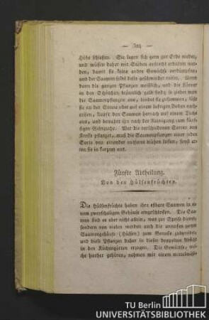 Fünfte Abtheilung. Von den Hülsenfrüchten.