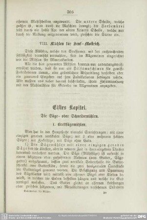 Elftes Kapitel. Die Säge- oder Schneidemühlen