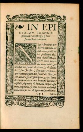 In Epistolam Iohannis primam Paraphrasis per Erasmum Roterodamum.