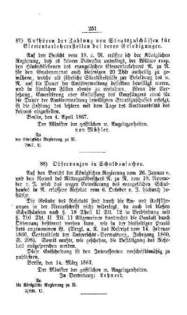 Observanzen in Schulbausachen : [V. Elementarschulwesen]
