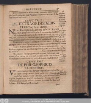 Caput XXIIX. De Extraordinariis Et Privatis Studiis.