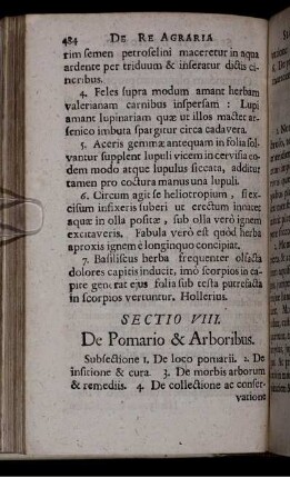 Sectio VIII. De Pomario & Arboribus