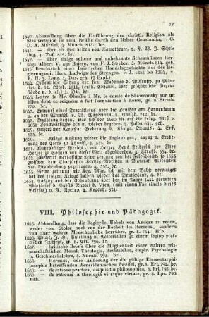 VIII. Philosophie und Pädagogik